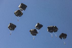 Gaza City Food Aid Airdrop - Gaza