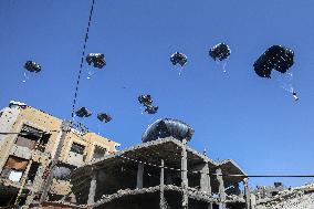 Gaza City Food Aid Airdrop - Gaza