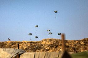 Gaza City Food Aid Airdrop - Gaza