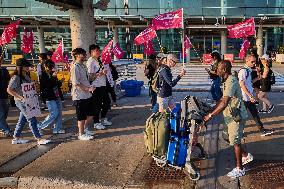 Air Canada Flight Attendants Strike at Toronto Airport - Canada