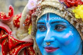 Hindus Celebrate The Birth of Hindu God Lord Krishna - Dhaka