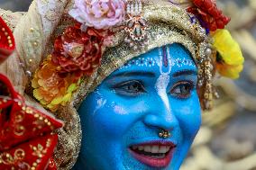 Hindus Celebrate The Birth of Hindu God Lord Krishna - Dhaka