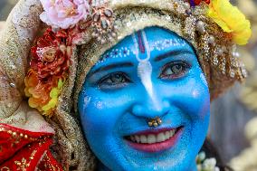 Hindus Celebrate The Birth of Hindu God Lord Krishna - Dhaka