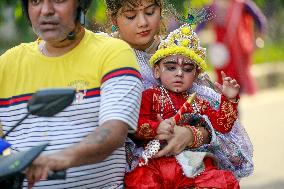 Hindus Celebrate The Birth of Hindu God Lord Krishna - Dhaka