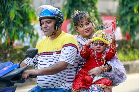 Hindus Celebrate The Birth of Hindu God Lord Krishna - Dhaka