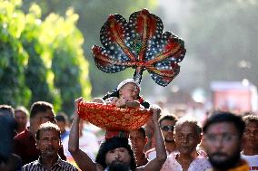 Hindus Celebrate The Birth of Hindu God Lord Krishna - Dhaka