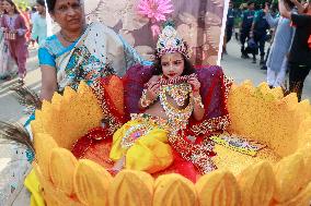 Hindus Celebrate The Birth of Hindu God Lord Krishna - Dhaka