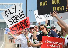 Air Canada Flight Attendants Strike - Montreal
