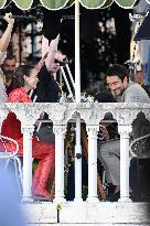 Lily Collins and Eugenio Franceschini on Emily in Paris Set - Venice