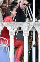 Lily Collins and Eugenio Franceschini on Emily in Paris Set - Venice