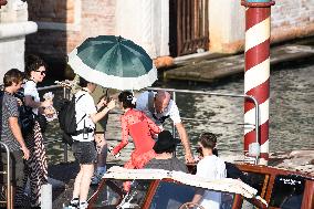 Lily Collins Back at Palazzo Franchetti for Emily in Paris Filming - Venice