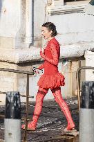 Lily Collins Back at Palazzo Franchetti for Emily in Paris Filming - Venice
