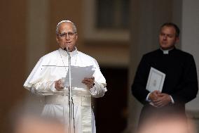 Pope Leo XIV recites the Angelus in Castelgandolfo - Rome
