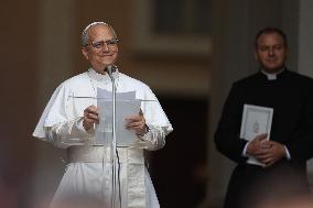 Pope Leo XIV recites the Angelus in Castelgandolfo - Rome