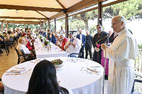 Pope Leo XIV Have Lunch With One Hundred Poor People - Castel Gandolfo