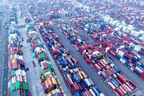 Qingdao Port Yard Foreign Trade Container