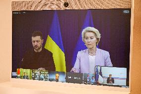 Videoconference Between Emmanuel Macron And The Coalition Of The Willing - Bormes-les-Mimosas