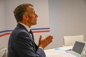 Videoconference Between Emmanuel Macron And The Coalition Of The Willing - Bormes-les-Mimosas