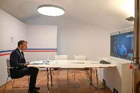 Videoconference Between Emmanuel Macron And The Coalition Of The Willing - Bormes-les-Mimosas