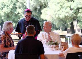 Pope Leo XIV Have Lunch With One Hundred Poor People - Castel Gandolfo