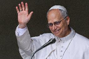 Pope Leo XIV Leads The Angelus Prayer - Castel Gandolfo