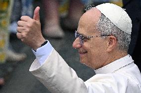 Pope Leo XIV Leads The Angelus Prayer - Castel Gandolfo