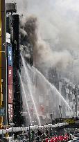 Fire at building in Osaka's popular Dotonbori district