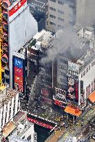Fire at building in Osaka's popular Dotonbori district