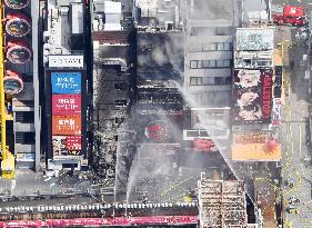 Fire at building in Osaka's popular Dotonbori district