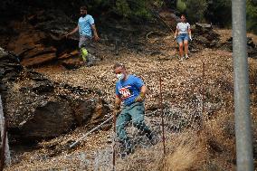 Larouco Fire Crosses Sil River into Lugo - Spain