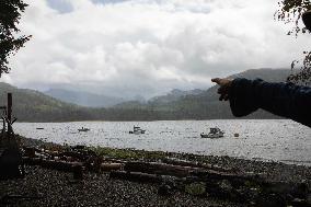 Rain and Smoke from South of Port Alberni - Canada