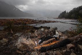 Rain and Smoke from South of Port Alberni - Canada