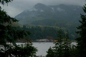 Rain and Smoke from South of Port Alberni - Canada
