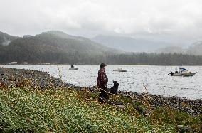 Rain and Smoke from South of Port Alberni - Canada