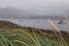 Rain and Smoke from South of Port Alberni - Canada