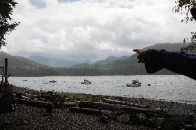 Rain and Smoke from South of Port Alberni - Canada