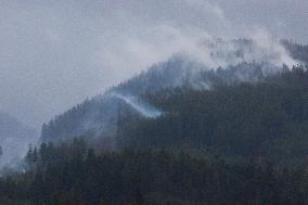 Rain and Smoke from South of Port Alberni - Canada