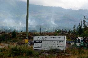 Rain and Smoke from South of Port Alberni - Canada