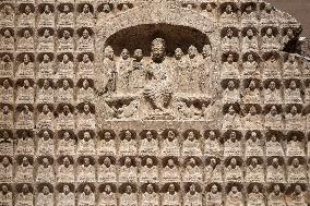 Stone Thousand Buddha Statue Stele in Shanghai Museum