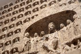 Stone Thousand Buddha Statue Stele in Shanghai Museum