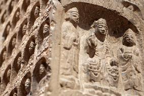 Stone Thousand Buddha Statue Stele in Shanghai Museum