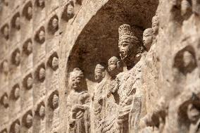 Stone Thousand Buddha Statue Stele in Shanghai Museum