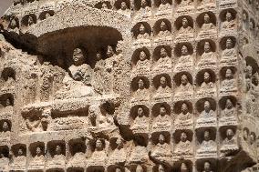 Stone Thousand Buddha Statue Stele in Shanghai Museum