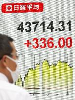Nikkei closes at fresh record high