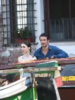 Lily Collins and Eugenio Franceschini on Emily in Paris Set - Venice