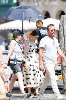 Lily Collins   on Emily in Paris Set - Venice