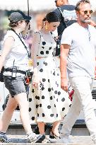 Lily Collins   on Emily in Paris Set - Venice