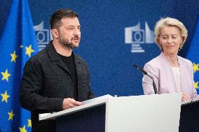 Zelensky Meets Von Der Leyen - Brussels
