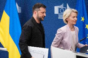 Zelensky Meets Von Der Leyen - Brussels