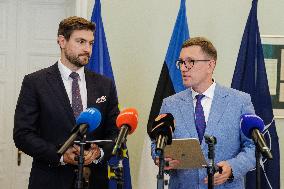 Press conference at Stenbock House